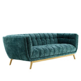 Bestow Crushed Performance Velvet Sofa Teal EEI-4410-TEA