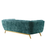 Bestow Crushed Performance Velvet Sofa Teal EEI-4410-TEA