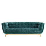 Bestow Crushed Performance Velvet Sofa Teal EEI-4410-TEA