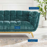 Bestow Crushed Performance Velvet Sofa Teal EEI-4410-TEA