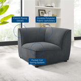 Comprise Corner Sectional Sofa Chair Charcoal EEI-4417-CHA