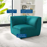 Comprise Corner Sectional Sofa Chair Teal EEI-4417-TEA