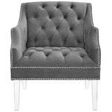 Proverbial Armchair Performance Velvet Set of 2 Gray EEI-4421-GRY