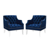 Proverbial Armchair Performance Velvet Set of 2 Navy EEI-4421-NAV