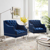 Proverbial Armchair Performance Velvet Set of 2 Navy EEI-4421-NAV