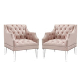 Proverbial Armchair Performance Velvet Set of 2 Pink EEI-4421-PNK