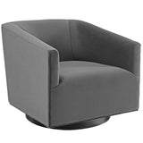 Twist Swivel Chair Performance Velvet Set of 2 Gray EEI-4427-GRY