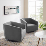 Twist Swivel Chair Performance Velvet Set of 2 Gray EEI-4427-GRY