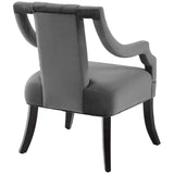Modway Furniture Harken Accent Chair Performance Velvet Set of 2 Gray 26 x 47 x 33
