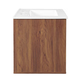 Transmit 24" 	Wall-Mount Bathroom Vanity Walnut White EEI-4431-WAL-WHI