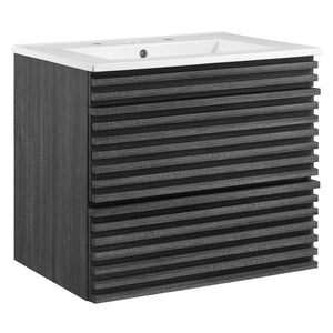 Modway Furniture Render 24" Wall-Mount Bathroom Vanity XRXT Charcoal White EEI-4433-CHA-WHI