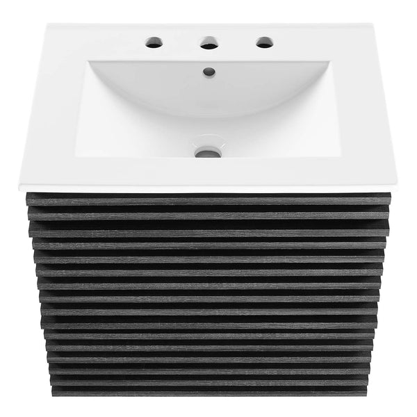 Modway Furniture Render 24" Wall-Mount Bathroom Vanity XRXT Charcoal White EEI-4433-CHA-WHI