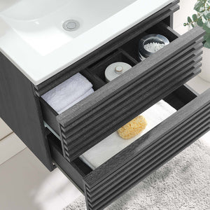 Modway Furniture Render 24" Wall-Mount Bathroom Vanity XRXT Charcoal White EEI-4433-CHA-WHI