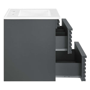 Modway Furniture Render 24" Wall-Mount Bathroom Vanity XRXT Gray White EEI-4433-GRY-WHI