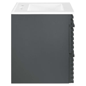 Modway Furniture Render 24" Wall-Mount Bathroom Vanity XRXT Gray White EEI-4433-GRY-WHI