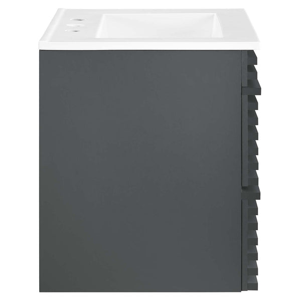 Modway Furniture Render 24" Wall-Mount Bathroom Vanity XRXT Gray White EEI-4433-GRY-WHI