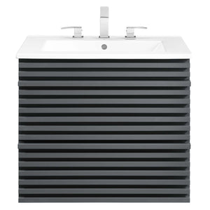 Modway Furniture Render 24" Wall-Mount Bathroom Vanity XRXT Gray White EEI-4433-GRY-WHI