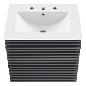 Modway Furniture Render 24" Wall-Mount Bathroom Vanity XRXT Gray White EEI-4433-GRY-WHI