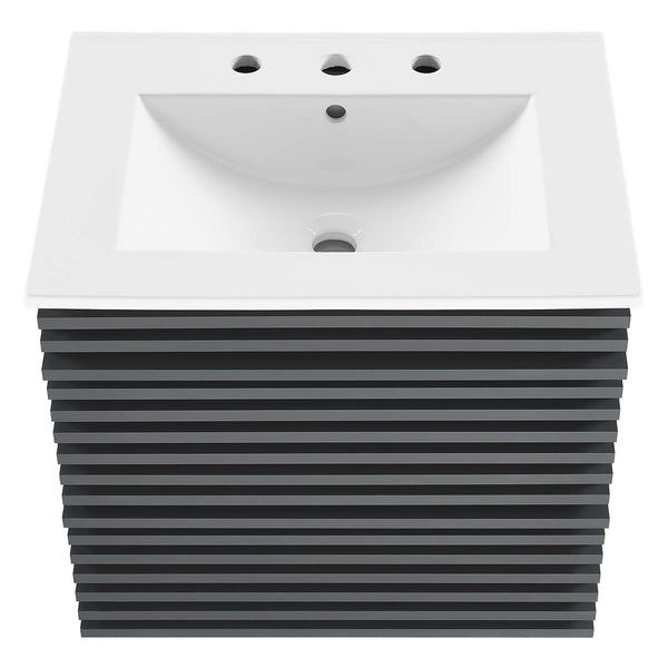 Modway Furniture Render 24" Wall-Mount Bathroom Vanity XRXT Gray White EEI-4433-GRY-WHI