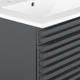 Modway Furniture Render 24" Wall-Mount Bathroom Vanity XRXT Gray White EEI-4433-GRY-WHI