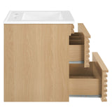 Modway Furniture Render 24" Wall-Mount Bathroom Vanity XRXT Oak White EEI-4433-OAK-WHI
