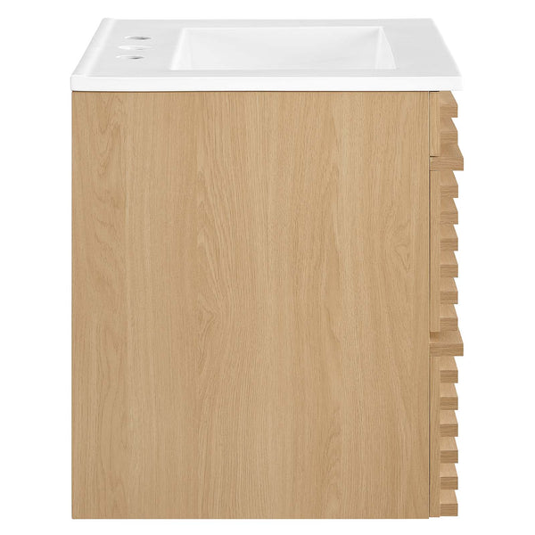 Modway Furniture Render 24" Wall-Mount Bathroom Vanity XRXT Oak White EEI-4433-OAK-WHI