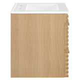 Modway Furniture Render 24" Wall-Mount Bathroom Vanity XRXT Oak White EEI-4433-OAK-WHI