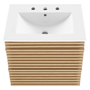 Modway Furniture Render 24" Wall-Mount Bathroom Vanity XRXT Oak White EEI-4433-OAK-WHI