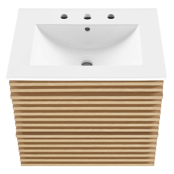 Modway Furniture Render 24" Wall-Mount Bathroom Vanity XRXT Oak White EEI-4433-OAK-WHI