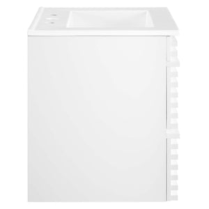 Modway Furniture Render 24" Wall-Mount Bathroom Vanity XRXT White White EEI-4433-WHI-WHI