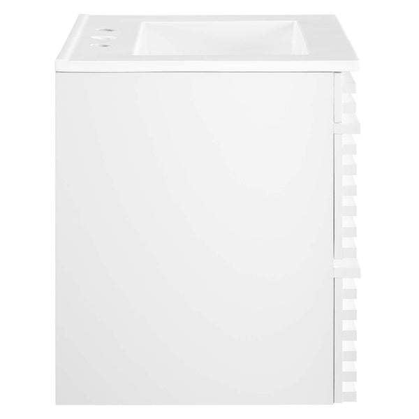 Modway Furniture Render 24" Wall-Mount Bathroom Vanity XRXT White White EEI-4433-WHI-WHI