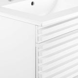 Modway Furniture Render 24" Wall-Mount Bathroom Vanity XRXT White White EEI-4433-WHI-WHI