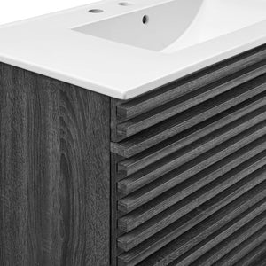 Modway Furniture Render 36" Wall-Mount Bathroom Vanity XRXT Charcoal White EEI-4436-CHA-WHI