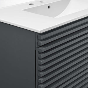 Modway Furniture Render 36" Wall-Mount Bathroom Vanity XRXT Gray White EEI-4436-GRY-WHI