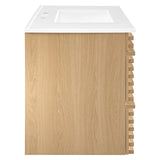 Modway Furniture Render 36" Wall-Mount Bathroom Vanity XRXT Oak White EEI-4436-OAK-WHI
