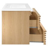 Modway Furniture Render 36" Wall-Mount Bathroom Vanity XRXT Oak White EEI-4436-OAK-WHI