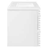 Modway Furniture Render 36" Wall-Mount Bathroom Vanity XRXT White White EEI-4436-WHI-WHI