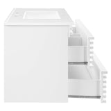 Modway Furniture Render 36" Wall-Mount Bathroom Vanity XRXT White White EEI-4436-WHI-WHI