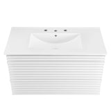 Modway Furniture Render 36" Wall-Mount Bathroom Vanity XRXT White White EEI-4436-WHI-WHI