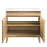 Modway Furniture Render 36" Bathroom Vanity XRXT Oak White EEI-4437-OAK-WHI