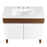 Modway Furniture Render 36" Bathroom Vanity XRXT White Walnut White EEI-4437-WHI-WAL-WHI