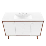 Transmit 48" Single Sink Bathroom Vanity Walnut White EEI-4438-WAL-WHI