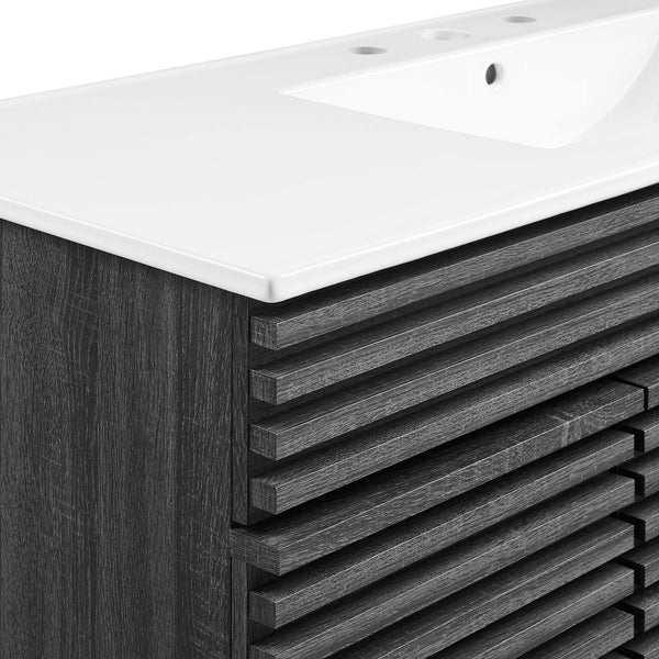 Modway Furniture Render 48" Single Sink Bathroom Vanity XRXT Charcoal White EEI-4439-CHA-WHI