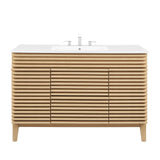 Modway Furniture Render 48" Single Sink Bathroom Vanity XRXT Oak White EEI-4439-OAK-WHI