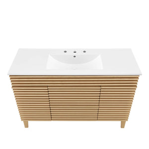 Modway Furniture Render 48" Single Sink Bathroom Vanity XRXT Oak White EEI-4439-OAK-WHI