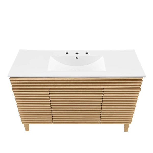 Modway Furniture Render 48" Single Sink Bathroom Vanity XRXT Oak White EEI-4439-OAK-WHI