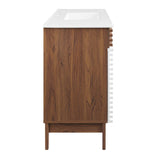 Modway Furniture Render 48" Single Sink Bathroom Vanity XRXT White Walnut White EEI-4439-WHI-WAL-WHI