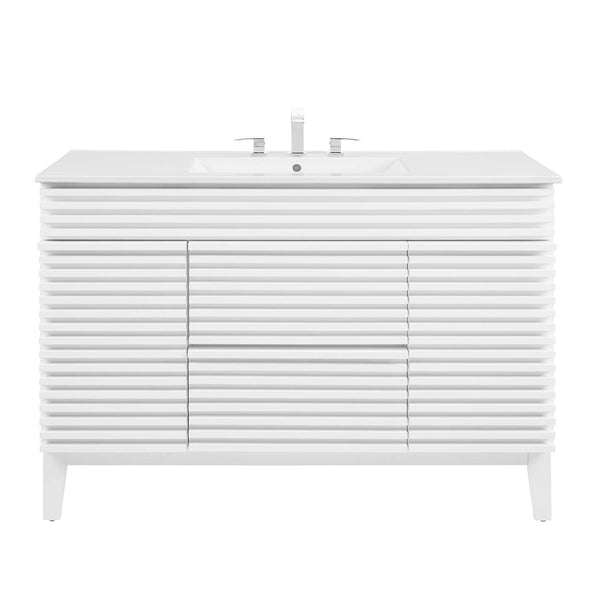 Modway Furniture Render 48" Single Sink Bathroom Vanity XRXT White White EEI-4439-WHI-WHI