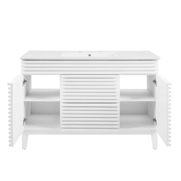 Modway Furniture Render 48" Single Sink Bathroom Vanity XRXT White White EEI-4439-WHI-WHI
