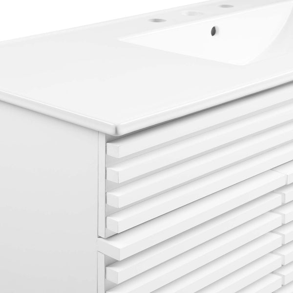 Modway Furniture Render 48" Single Sink Bathroom Vanity XRXT White White EEI-4439-WHI-WHI